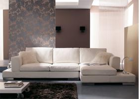 Sofá de 3 Lugares com Chaise, Revestimento Sintético Branco - ESP004 Sofá de 3 Lugares com Chaise, Revestimento Sintético Branco - ESP004