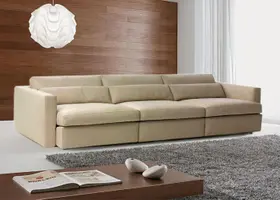 Sofá de 3 Lugares Retráteis, Revestimento em Sued Aveludado - EVO004