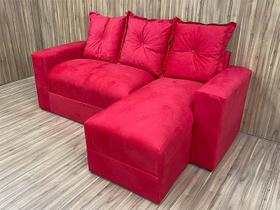 Sofá de 3 Lugares Vermelho 608 Chaise Ane