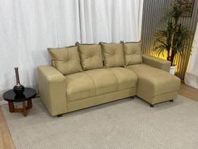 Sofá de 4 Lugares Bege 607 Chaise Ane