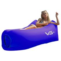 Sofá de Ar Inflável Camping Saco de Dormir Azul VG+