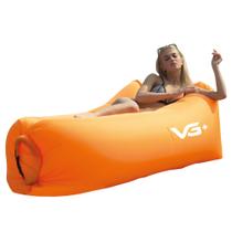 Sofá de Ar Inflável Camping Saco de Dormir Laranja VG+