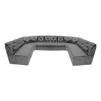 Sofá de canto 12 lugares cinza espuma D33 ideal família Sofá de canto 12 lugares cinza espuma D33 ideal família