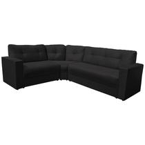 Sofá De Canto 190x235m - 6 Lugares - Preto - Encosto fixo - Suede - Normal - SOFABRICA C