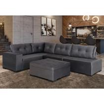 Sofá de Canto 3x2 Lugares Com Puff Chumbo Monaco Design Sofá de Canto 3x2 Lugares Com Puff Chumbo Monaco Design