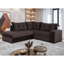 Sofá de Canto 3x2 Lugares Marrom Design Estofados Veneza