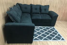 Sofá de Canto 4 Lugares Belo em Suede