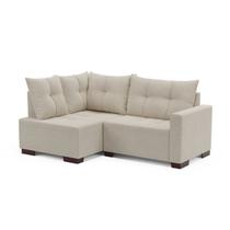 Sofá de Canto 4 Lugares com Chaise 181cm Suede Bege