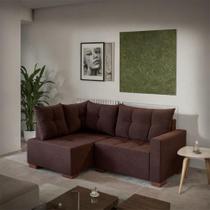 Sofá de Canto 4 Lugares Itamaracá Suede Marrom