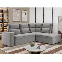 Sofá de Canto 5 Lugares 220cm x 180cm Arruba Cinza Sofá de Canto 5 Lugares 220cm x 180cm Arruba Cinza