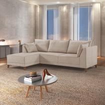 Sofá de Canto 5 Lugares 2,68m Veludo Marrom Sevilha