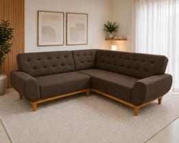 Sofá de Canto 5 Lugares Ágata Linha Marrom