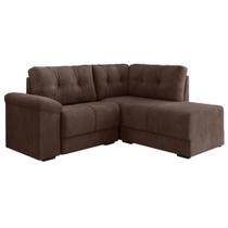Sofá De Canto 5 Lugares Apolo Veludo Selmer Marrom