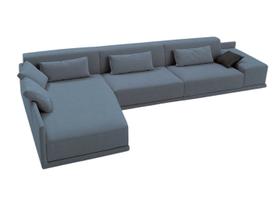 Sofá de canto 5 Lugares, em Sarja Cinza, 3,36m x 1.96m NOV006