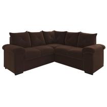 Sofá De Canto 5 Lugares Pegasus Veludo Mamflex Marrom