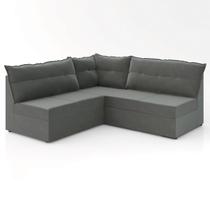 Sofá de Canto 5 Lugares Renaut Suede Cinza Mamflex
