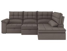 Sofá de Canto 5 Lugares Retrátil Reclinável Slim Molas Ensacadas Milano BestHouse Sofás