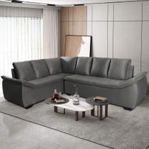 Sofá de Canto 6 Lugares Alphaville Siena Móveis Veludo Elefante - Hellen Sofá de Canto 6 Lugares Alphaville Siena Móveis Veludo Elefante - Hellen