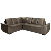 Sofá De Canto 6 Lugares Alphaville Siena Móveis Veludo Elefante Tabaco