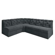 Sofá de canto 6 lugares Cinza espuma D33 resistente Sofá de canto 6 lugares Cinza espuma D33 resistente