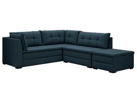 Sofá de Canto 6 Lugares com Puff Veluplus Vegas Flexforma Estofados