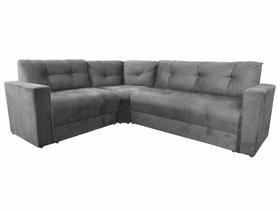 Sofá de canto 6 lugares encosto fixo 3 módulos suede liso 190x235m Cinza - sofabrica u