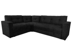 Sofá de canto 6 lugares encosto fixo 3 módulos suede liso 190x235m Preto - sofabrica u