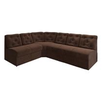 Sofá de canto 6 lugares Marrom espuma D33 confortável Sofá de canto 6 lugares Marrom espuma D33 confortável