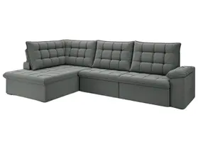 Sofá de Canto 6 Lugares Retrátil Reclinável Suede Veludo Dallas Flexforma Estofados Sofá de Canto 6 Lugares Retrátil Reclinável Suede Veludo Dallas Flexforma Estofados