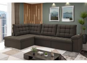 Sofá de Canto 6 Lugares Retrátil Reclinável Suede Veludo Dallas Flexforma Estofados