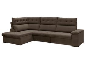 Sofá de Canto 6 Lugares Retrátil Reclinável Suede Veludo Madrid Flexforma Estofados