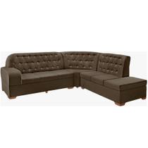 Sofá de canto 7 lugares Lord Mega Tecido Pavia Marrom