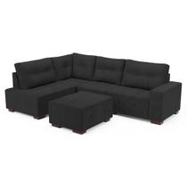 Sofá de Canto 8 Lugares Ipanema Suede Cinza Escuro