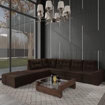 Sofá de Canto 9 Lugares com Puff Leblon Sofá de Canto 9 Lugares com Puff Leblon