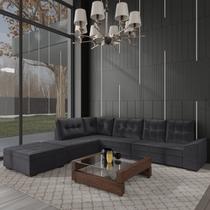 Sofá de Canto 9 Lugares com Puff Leblon