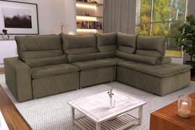 Sofá De Canto Amsterdam Tabaco Molas Retrátil Reclinável - King House Sofá De Canto Amsterdam Tabaco Molas Retrátil Reclinável - King House