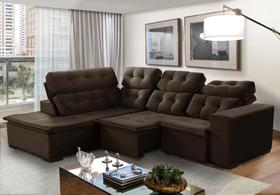 Sofá de Canto Berlim Retrátil/Reclinável 6 Lug marrom Pillow c/molas bonnel 2,20x2,80 - Sofá Casa Sofá de Canto Berlim Retrátil/Reclinável 6 Lug marrom Pillow c/molas bonnel 2,20x2,80 - Sofá Casa