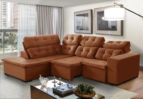 Sofá de Canto Berlim Retrátil/Reclinável 6 Lug Terracota Pillow c/molas bonnel 2,20x2,80 - Sofá Casa Sofá de Canto Berlim Retrátil/Reclinável 6 Lug Terracota Pillow c/molas bonnel 2,20x2,80 - Sofá Casa