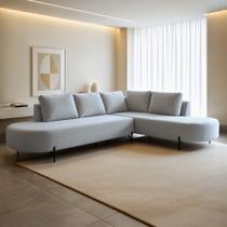 Sofá de Canto Boreal Base de Ferro Direito Bouclé