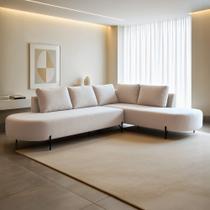 Sofá de Canto Boreal Base de Ferro Direito Bouclé