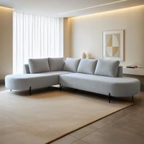 Sofá de Canto Boreal Base de Ferro Esquerdo Bouclé