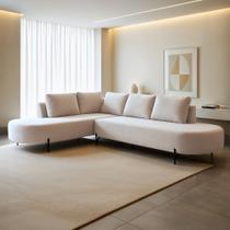 Sofá de Canto Boreal Base de Ferro Esquerdo Bouclé