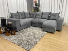 Sofá de Canto C/ Chaise - Com 06 Lugares - Veneza Estofados
