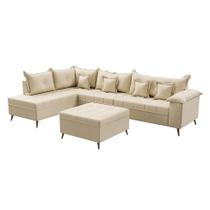 Sofá de Canto Cancun Linho Bege Sofá de Canto Cancun Linho Bege