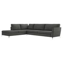 Sofá de Canto Chaise Esquerdo 287 cm Olívia Suede Grafite G52 - Gran Belo Sofá de Canto Chaise Esquerdo 287 cm Olívia Suede Grafite G52 - Gran Belo
