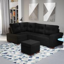 Sofá de Canto com Puff 6 Lugares 238cm Gávea Sofá de Canto com Puff 6 Lugares 238cm Gávea