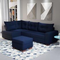 Sofá de Canto com Puff 7 Lugares 238cm Gloria Sofá de Canto com Puff 7 Lugares 238cm Gloria