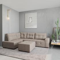 Sofá de Canto com Puff 8 Lugares 271cm Ipanema