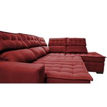 Sofá de Canto Direito 2,65x2,30m Retrátil e Reclinável com Molas Ensacadas Cama inBox Nobre Vermelho Sofá de Canto Direito 2,65x2,30m Retrátil e Reclinável com Molas Ensacadas Cama inBox Nobre Vermelho