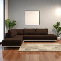 Sofá de Canto em L Revestimento em Veludo com Chaise Lado Esquerdo 293x84cm